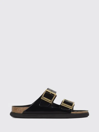 Birkenstock Black Leather Arizona Slippers