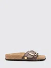 Birkenstock Madrid Raffia Big Buckle Carafe Sandal In Brown