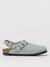 Birkenstock 'tokio' Light Blue Mules With Buckles On The Front And Back In Beige