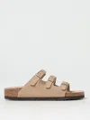 Birkenstock Beige Leather Florida Slippers