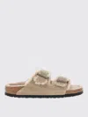 Birkenstock Arizona Genuine Shearling Lined Slide Sandal In Sand