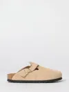 Birkenstock Boston Latte Cream Suede Leather Clogs In Brown