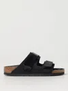 Birkenstock Uji Mixed Leather Dual-grip Slide Sandals In ブラック
