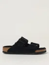 Birkenstock Arizona Teddy Split Suede Sandals In Black