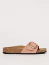 Birkenstock Madrid Big Buckle Old Rose Nubuck Leather Mules In Pink Suede