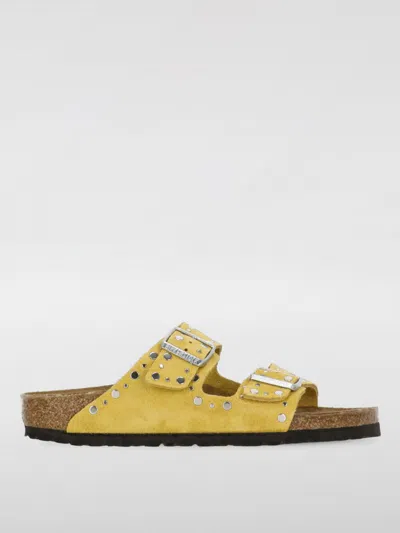 BIRKENSTOCK FLAT SANDALS BIRKENSTOCK WOMAN COLOR YELLOW,G84407003