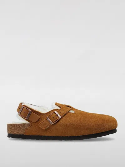 Birkenstock Tokio Shearling Suede Slippers In Animal Print