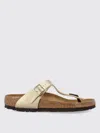 Birkenstock Infradito Gizeh In Nabuk Ecru In Gold