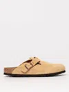 Birkenstock Boston Suede Leather Slippers In White