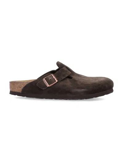 Birkenstock Unisex Boston Suede Mini Sandals With Adjustable Buckle In Multi