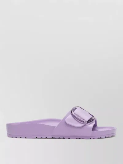 Birkenstock Flat Sole Buckle Detail Open Toe Slippers In Pink