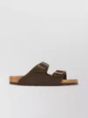 Birkenstock Flat Sole Open Toe Sandals With Adjustable Straps In Brown