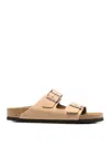Birkenstock Arizona Leather Unisex Sandals In Beige