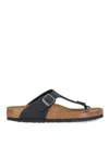 Birkenstock Gizeh Leather Thong Sandals In Black