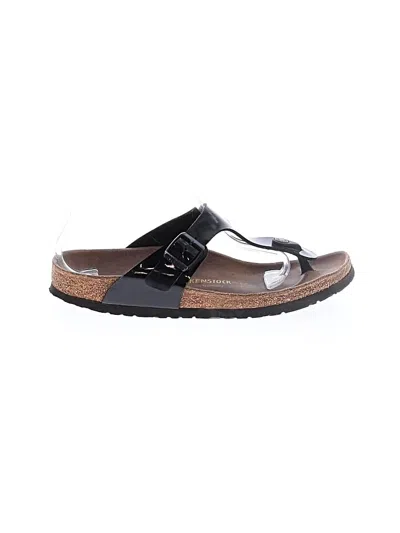 Pre-owned Birkenstock Flip Flops In Black