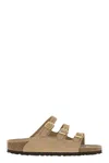 Birkenstock Beige Leather Florida Slippers