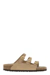 Birkenstock Beige Leather Florida Slippers In Multi