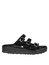 Birkenstock Florida Dbuckle Exquisite Shine In Black