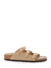 Birkenstock Beige Leather Florida Slippers