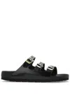 Birkenstock Florida Dbuckle Exquisite Shine Fit S Shoes In Black