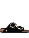 Birkenstock Arizona Big Buckle Piping Rivet Logo Sandals In Black