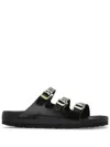 Birkenstock Florida Patent Leather Sandals In Black