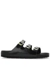 Birkenstock Florida Dbuckle Exquisite Shine Fit S Shoes In Black