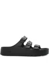 Birkenstock Florida Eva Three-buckle Slide Sandals In Black