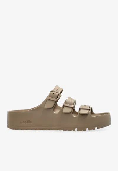 Birkenstock Florida Flatform Slides In Brown