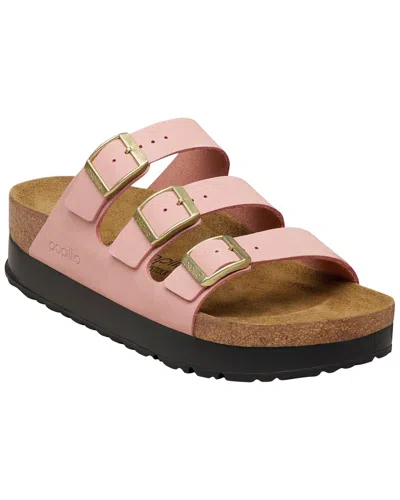 Birkenstock Florida Flex Platform Leather Sandal In Pink
