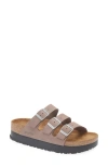 Birkenstock Papillio By  Florida Flex Platform Triple-strap Sandals In Brown