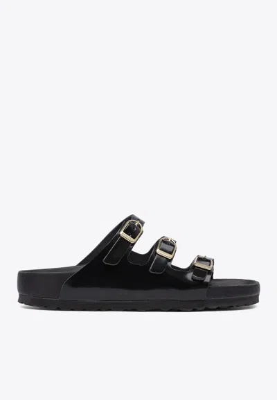 Birkenstock Florida Fresh Leather Sandals In Black