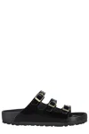 Birkenstock Florida Dbuckle Exquisite Shine In Black