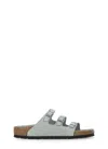 Birkenstock Sage Pure Open Toe Cork Sole Slippers In Green