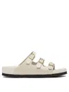 Birkenstock Triple Buckle Open Toe Flat Sole Sandals In Multi