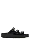 Birkenstock Florida Dbuckle Exquisite Shine Fit S Shoes In Black