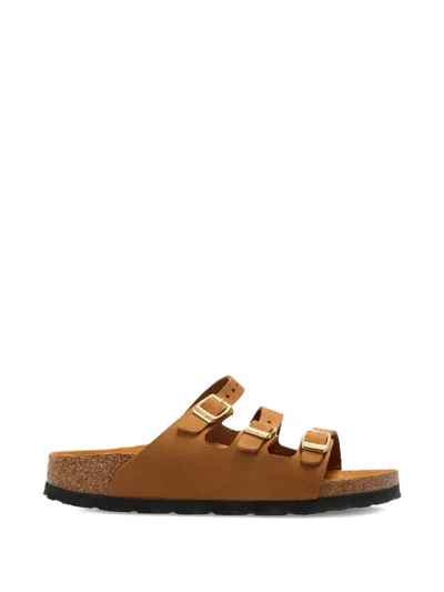 Birkenstock Florida Fresh Suede Flat Sandals In Brown