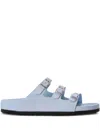 Birkenstock Florida Fresh Triple-buckle Flat Sandals In Blue