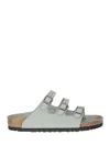 Birkenstock 'florida' Green Sandals With Buckle With Logo In Green