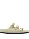 Birkenstock Womens Florida Faux-leather Sandals Ecru Exq High Shine Eur 41 / 8 Uk In Neutral