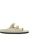 Birkenstock Triple Buckle Open Toe Flat Sole Sandals