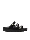Birkenstock Slide Florida Dbuckle Exquisite Lucida Nera In Multi