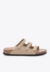 Birkenstock Beige Leather Florida Slippers
