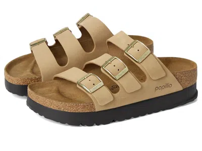 Birkenstock Florida Platform - Nubuck Women's Sandals Sandcastle: Eu 39 (us Women's 8-8.5) Narrow In Brown
