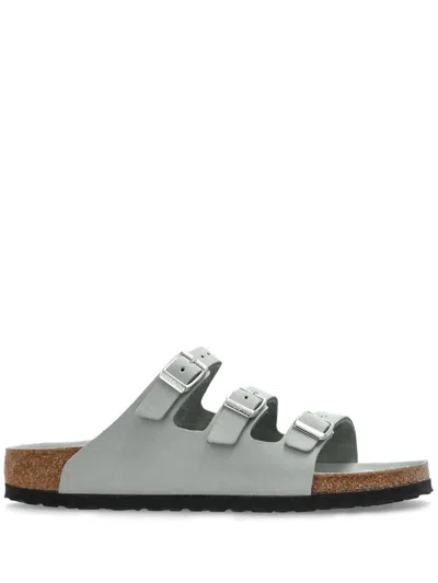 Birkenstock Florida Pure Sage, Nubuck Leather In Gray