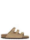 Birkenstock Beige Leather Florida Slippers