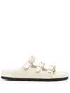 Birkenstock Triple Buckle Open Toe Flat Sole Sandals