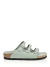 Birkenstock Sage Pure Open Toe Cork Sole Slippers In Green