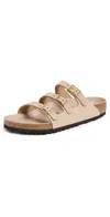 Birkenstock Beige Leather Florida Slippers