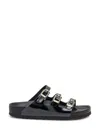 Birkenstock Florida Dbuckle Exquisite Shine Fit S Shoes In Black